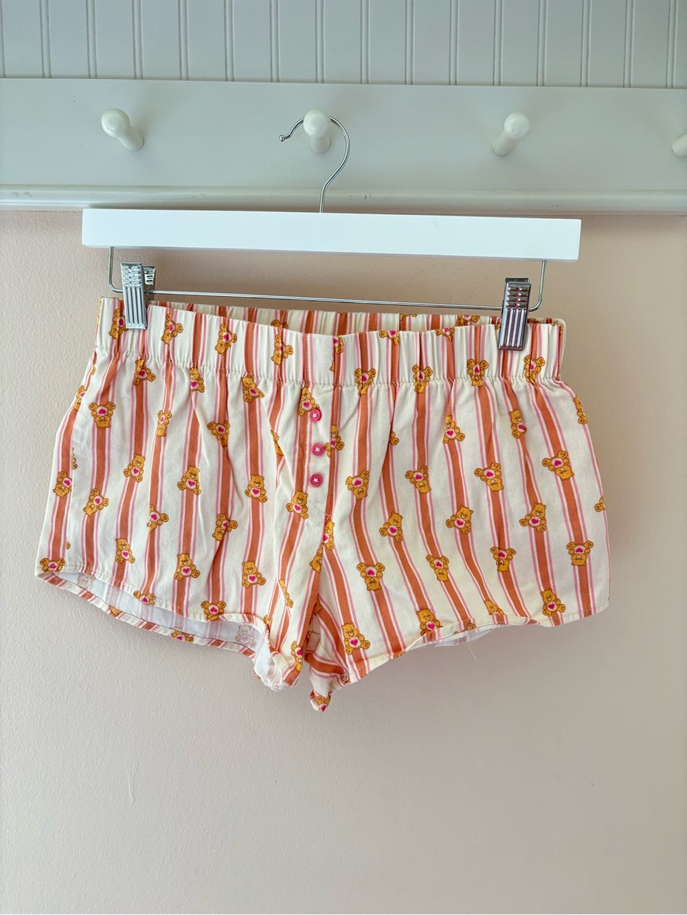 Care Bears Pink Orange Striped Sleep Shorts